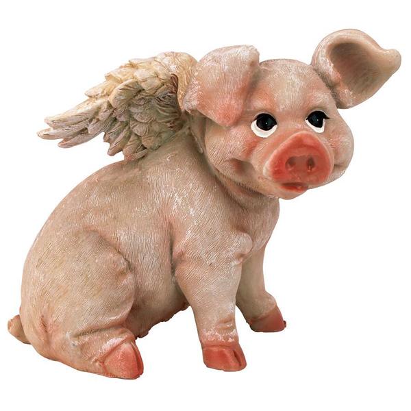 Design Toscano Hog Heaven Flying Pigs Statue Collection: Sitting QL57201